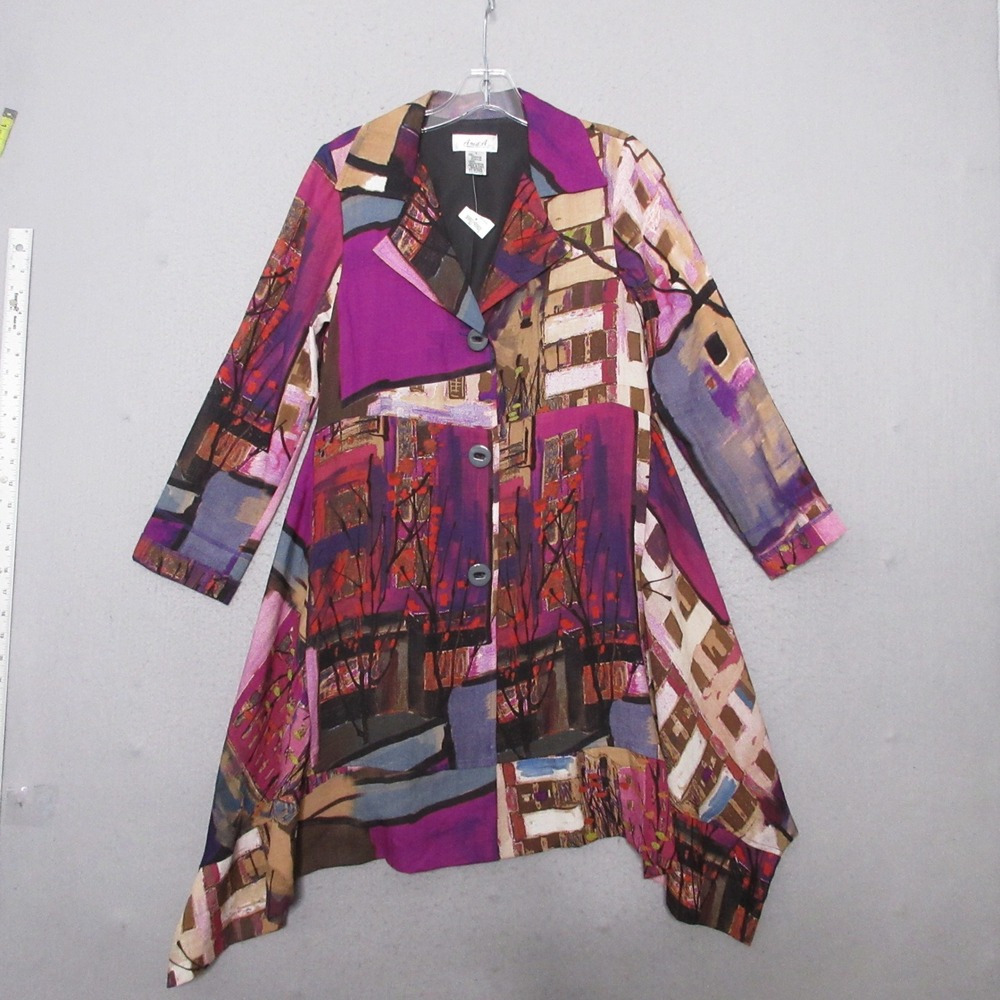 Anis A Jacket Small Art to‎ Wear Colorful Asymmetrical Lagenlook Statement NWT